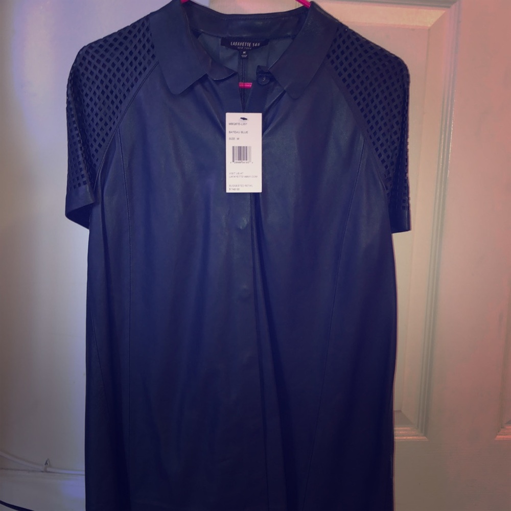 Genuine leather button up